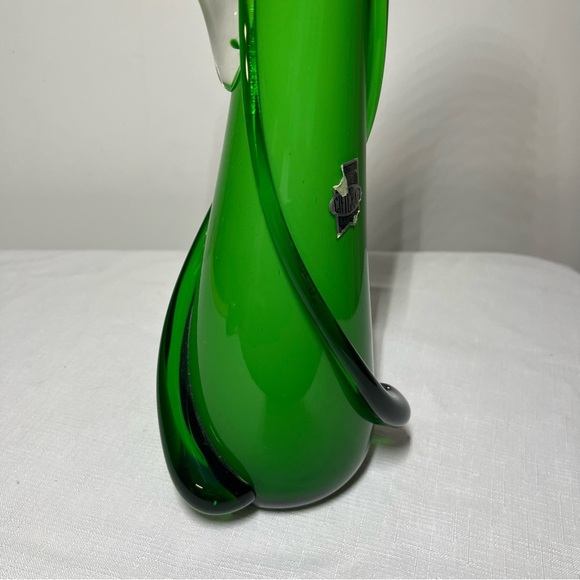 Cristalleria Fratelli Betti Empoli Green Art Glass pitcher Vase. Vintage - Picture 3 of 6